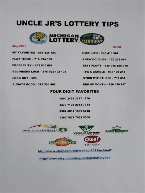 Monthly Lottery TIP SHEET STRATEGY .